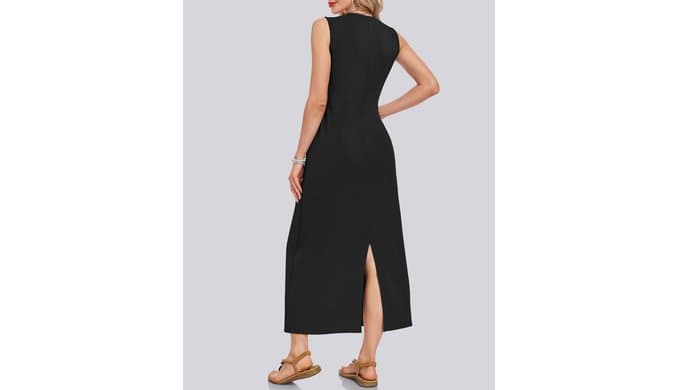 MISFAY Women's Sleeveless V Neck Maxi Dress with Pockets Vacation Outfit thumbnail 2