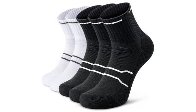Cushioned Running Socks Mens & Womens,Anti-Blister Athletic Socks,5 Pairs