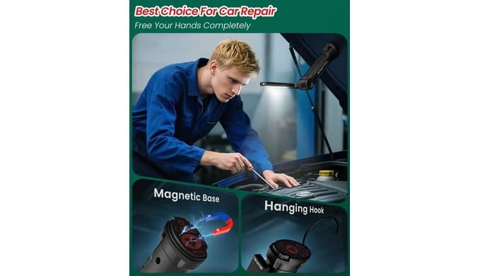 Coquimbo 2 Pack Rechargeable Work Light, Christmas Dad Gifts for Men Him thumbnail 3