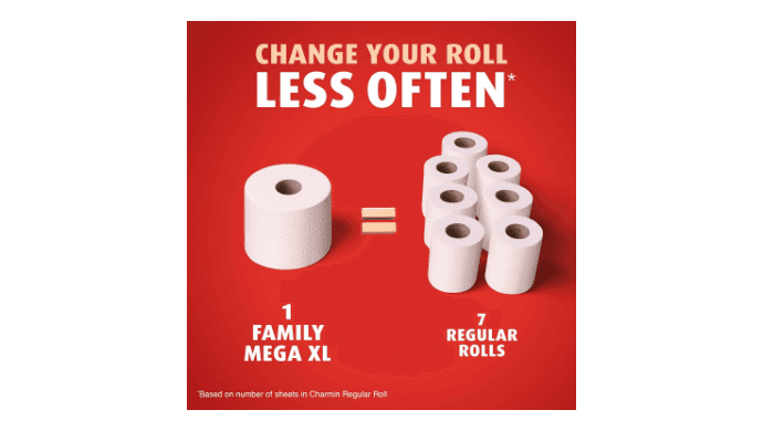 2 Charmin Ultra Strong Clean Touch Toilet Paper, 12 Family Mega XL Rolls = 84 Regular Rolls thumbnail 3