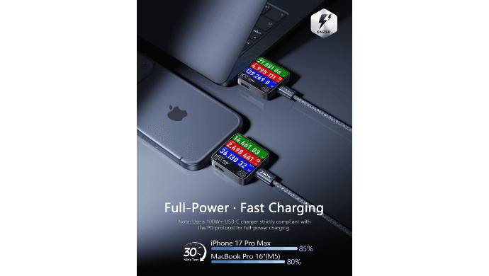 LISEN USB C to USB C Cable, 240W Fast Charging Type C Charger Cord (6.6FT) thumbnail 3
