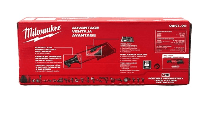 Milwaukee 2457-20 M12 Cordless 3/8" Sub-Compact 35 ft-Lbs 250 RPM Ratchet w/ Variable Speed Trigger Tool Only