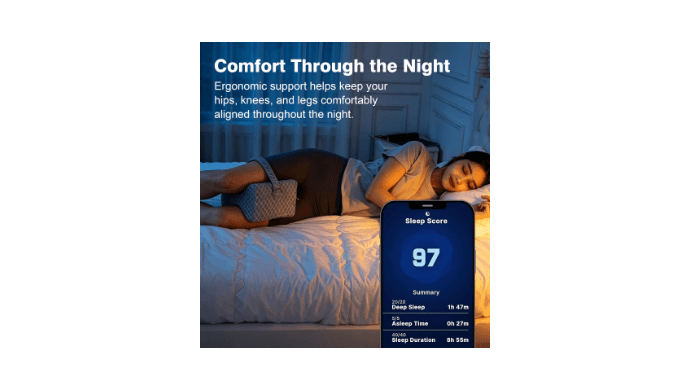 Knee Pillow for Side Sleepers, Leg Pillow for Sciatica, Back,HIPS,Knees,Joints Pain Relief,Pillows for Between Legs While Sleeping Spine Alignment Support & Relieves Pressure thumbnail 3