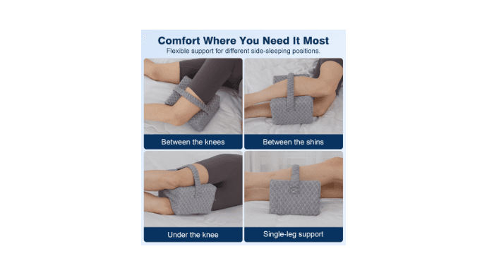 Knee Pillow for Side Sleepers, Leg Pillow for Sciatica, Back,HIPS,Knees,Joints Pain Relief,Pillows for Between Legs While Sleeping Spine Alignment Support & Relieves Pressure thumbnail 5