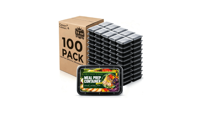 Ceson&Cesun Meal Prep Containers 24oz-100 Pack, Disposable Food Storage Containers with Lids - Reusable Leakproof & BPA Free Durable Plastic Bento Box for To Go Take Out, Microwave & Freezer Safe thumbnail 1