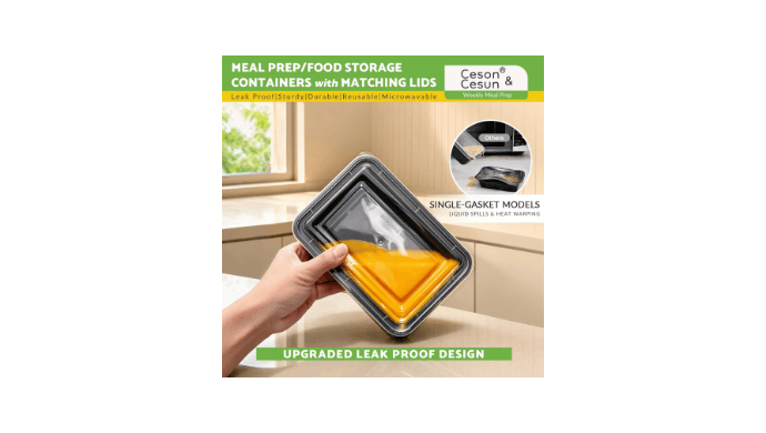 Ceson&Cesun Meal Prep Containers 24oz-100 Pack, Disposable Food Storage Containers with Lids - Reusable Leakproof & BPA Free Durable Plastic Bento Box for To Go Take Out, Microwave & Freezer Safe thumbnail 4