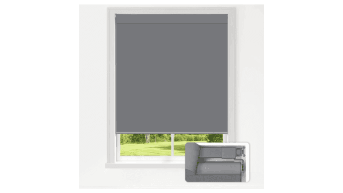 LazBlinds No Drill Blackout Roller Shades, 36" W x 72" H, Grey thumbnail 1