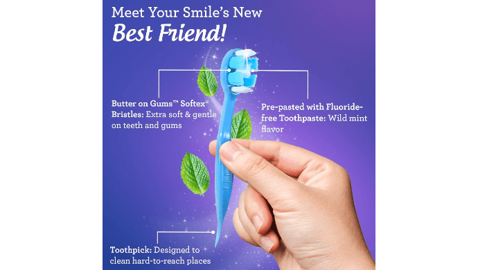 GuruNanda Disposable Travel Toothbrush 1.0, Fluoride Free Toothpaste, 70 ct thumbnail 5