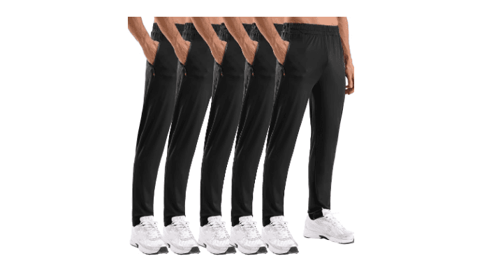 5 Pack Men's Sweatpants Zipper Pockets Stretch Lightweight Athletic Pants