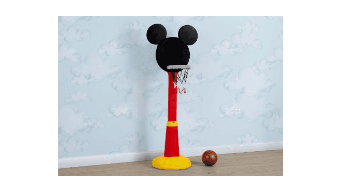 Delta Children Disney Mickey Mouse Plastic Basketball Set - Includes Basketball Hoop, 1 Basketball and Ball Pump, Red/Black thumbnail 4