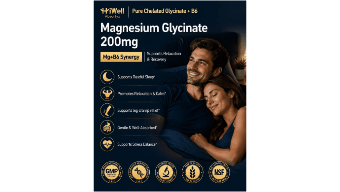 Magnesium Glycinate 200mg with Vitamin B6 for Women & Men, 120 Capsules thumbnail 2