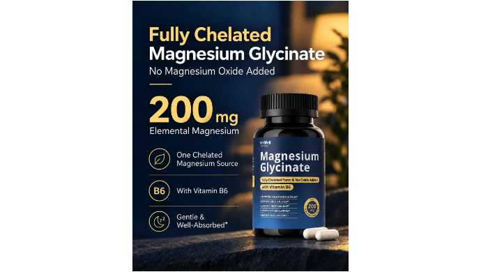 Magnesium Glycinate 200mg with Vitamin B6 for Women & Men, 120 Capsules thumbnail 5