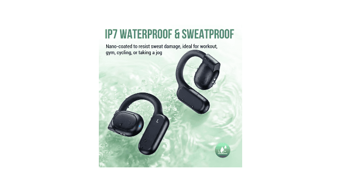 VEATOOL Wireless Earbuds Open Ear Headphone Sport, Bluetooth 5.3 Earbud, 80Hrs Earphone with Earhook, Noise Cancelling Mic,Light Weight Comfortable Fit,Suitable for Running,Workouts thumbnail 3