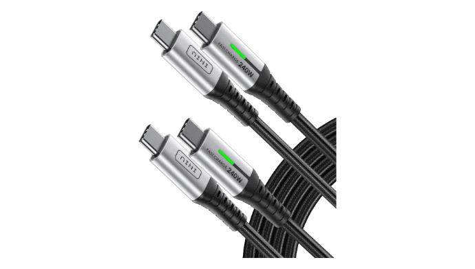 INIU USB C Cable [6.6ft/2-pack], 240W Fast Charging Cord Type C, Braided USBC to USB-C Charger Cables for Laptop Macbook iPhone 17 16 15 Samsung S24 etc thumbnail 1