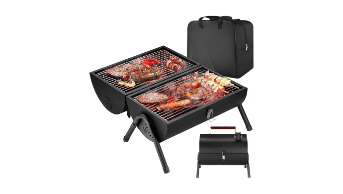 Mibote Portable Iron Charcoal BBQ Grill for Camping and Picnics thumbnail 1