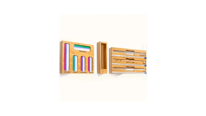 9 in 1 Storage Bag Organizer for Kitchen Drawer Combo, Bamboo Foil and Plastic Wrap with Cutter, Organizers Compatible Gallon, Quart, Sandwich Snack Size, Birthday Gifts, New Year Gift thumbnail 4
