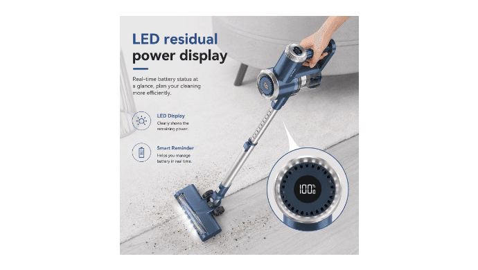 PrettyCare Cordless Stick Vacuum Cleaner, 38KPA 50mins 2600mAh 6-in-1 Lightweight Upright for Carpet Hard Floor Pet Hair W200 Upgraded thumbnail 4