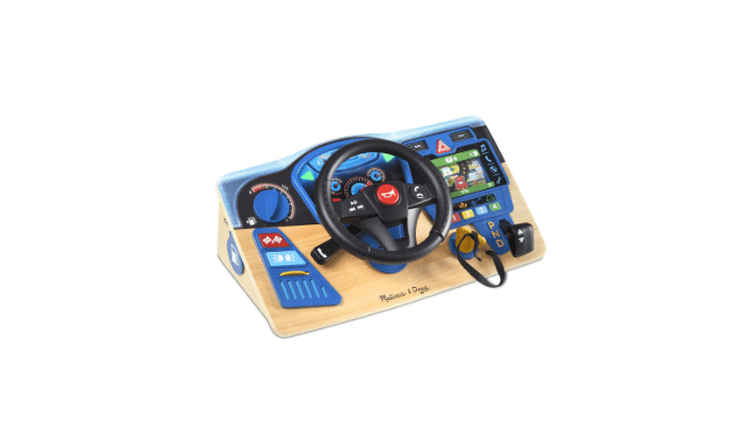 Melissa & Doug Vroom & Zoom, Interactive Wooden Dashboard, Racing Car Steering Wheel Toy, Lights & Sounds, Preschool Learning Toys for Girls & Boys 3+ - FSC Certified thumbnail 4