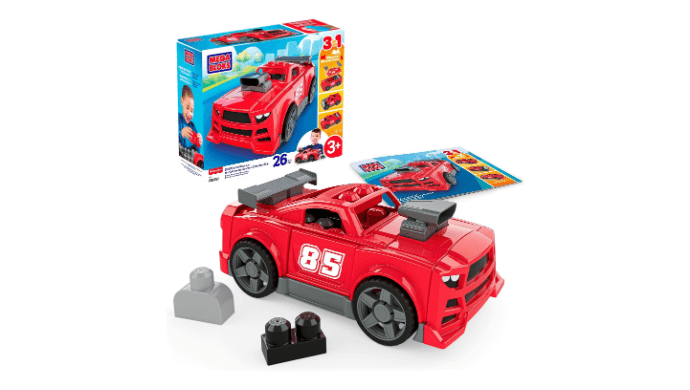 MEGA BLOKS Fisher-Price 3-in-1 Build & Go Race Car Block Toy thumbnail 1