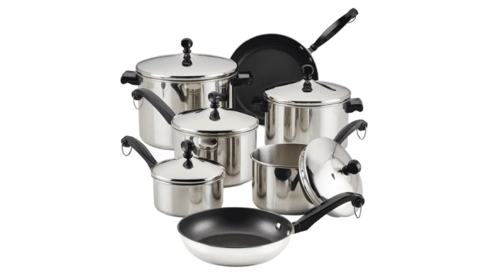 Farberware Classic Series Stainless Steel Pots and Pans Set, 15-Piece thumbnail 1