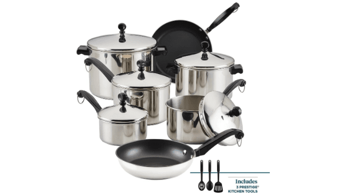 Farberware Classic Series Stainless Steel Pots and Pans Set, 15-Piece thumbnail 3