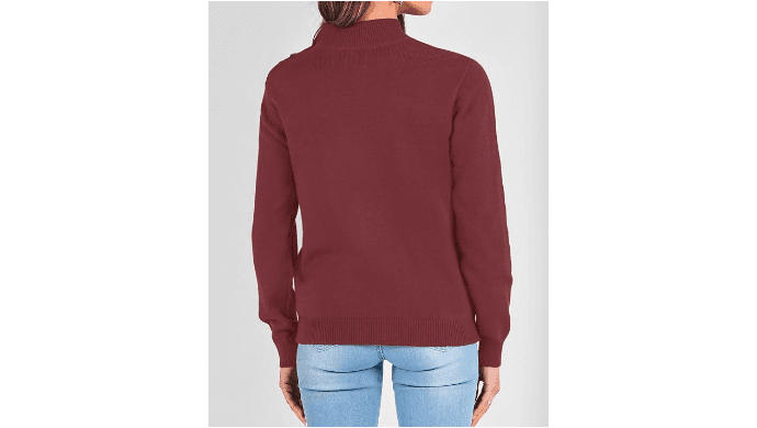 KIRUNDO Fall Sweaters for Women Striped Turtleneck Sweater thumbnail 2