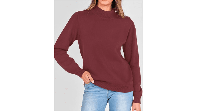 KIRUNDO Fall Sweaters for Women Striped Turtleneck Sweater thumbnail 3