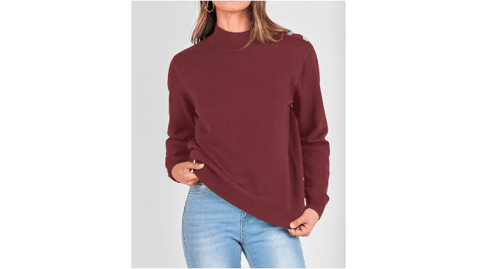 KIRUNDO Fall Sweaters for Women Striped Turtleneck Sweater thumbnail 4
