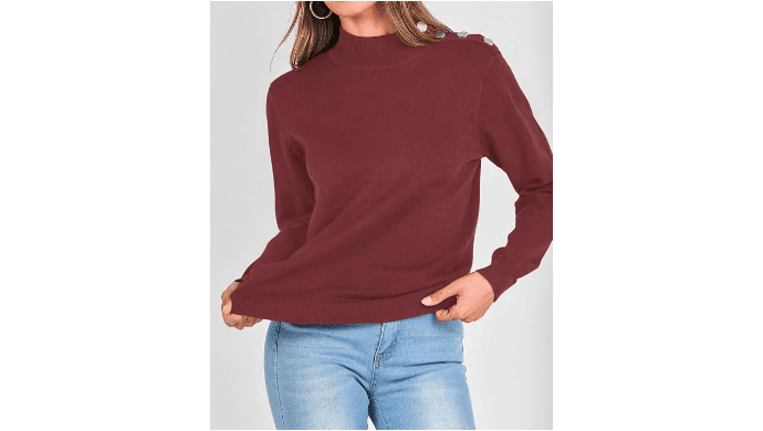 KIRUNDO Fall Sweaters for Women Striped Turtleneck Sweater thumbnail 5