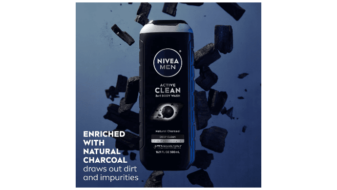 Quantity of 6 Bottles NIVEA MEN Active Clean 3-in-1 Body Wash, Mulitpack, 3 x 16.9 FL OZ thumbnail 3