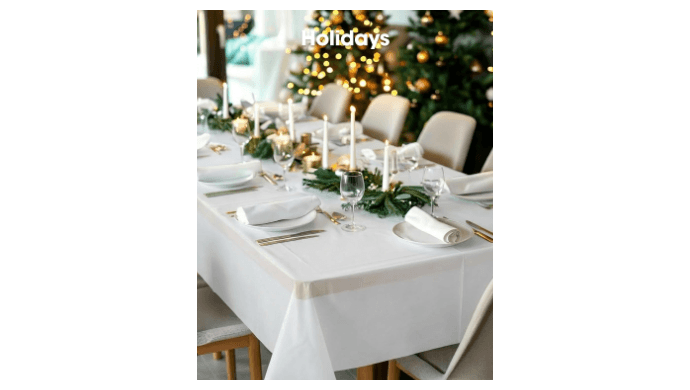 Pureegg Plastic Table Cloth Disposable 8 Pack 54 x 108 Inch, White thumbnail 2
