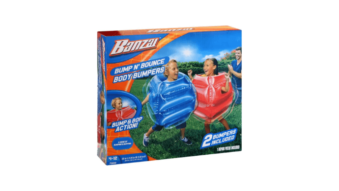 BANZAI: Bump N' Bounce Body Bumpers, A Game of Bumping & Bopping, 2 Bumpers Included in Red & Blue, Fun & Safe Cushion Inflatable Surface, For Ages 4 and up thumbnail 1