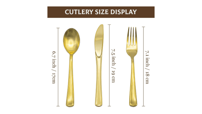 Glowserve 306 Pack Gold Disposable Plastic Silverware Set Cutlery Set thumbnail 3