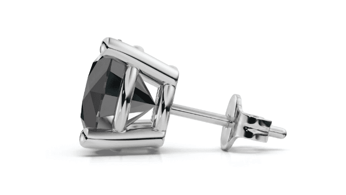 .25Ct - 8Ct TW Round 4-Prong Black Diamond Studs 14k Gold thumbnail 3