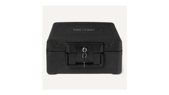 Amazon Basics Fire-Resistant Waterproof Fire Chest with Mechanical Key, Protects During Floods, 0.39 cu. ft, Black thumbnail 4