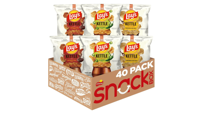 Lay's Kettle Cooked Potato Chips, Variety Pack, 0.85 Ounce (Pack of 40) thumbnail 1
