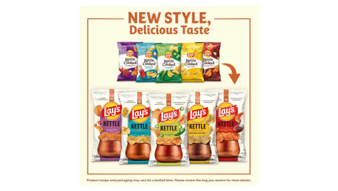 Lay's Kettle Cooked Potato Chips, Variety Pack, 0.85 Ounce (Pack of 40) thumbnail 4