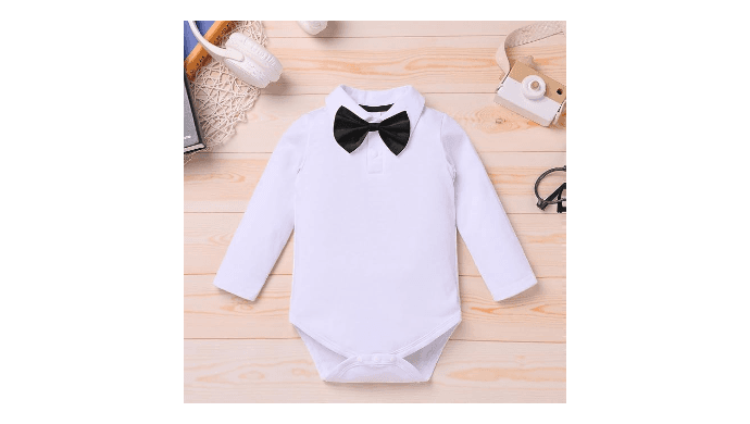 IDOPIP Baptism Christening Outfit for Boy Baby Clothes Suit Infant Gentleman Wedding Outfit Bowtie Romper Suspender Pants Set thumbnail 4