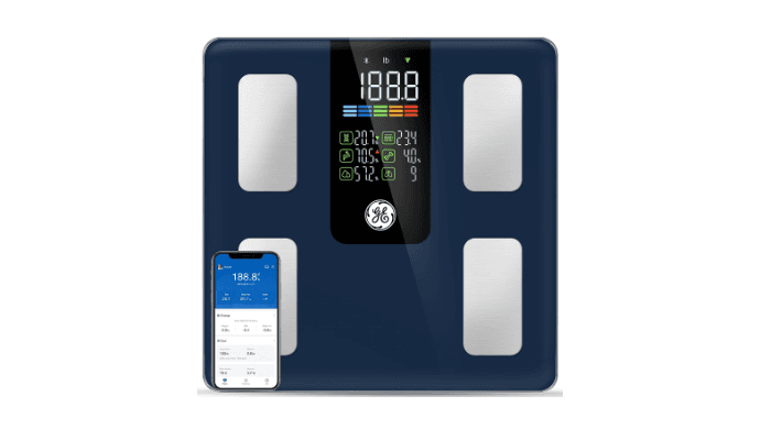 GE Smart Scale for Body Composition, Weight, BMI, 500lb, Large 11.8-Inch thumbnail 1