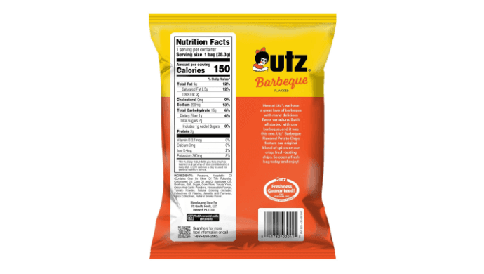Utz Barbeque Potato Chips, 1 oz Bags (60 Count) thumbnail 2