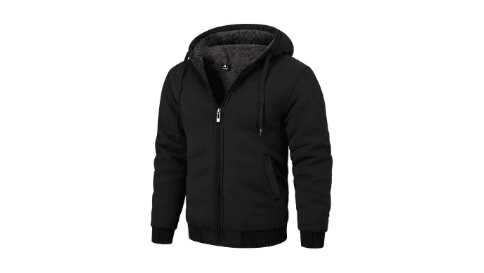 ZITY Men's Zip Up Hoodie Heavyweight Winter Sweatshirt Fleece Sherpa Lined Warm Jacket thumbnail 1