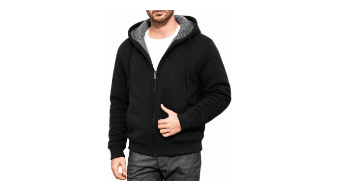 ZITY Men's Zip Up Hoodie Heavyweight Winter Sweatshirt Fleece Sherpa Lined Warm Jacket thumbnail 2