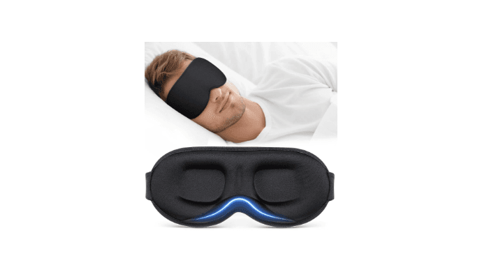 Vynix® Sleep Mask for Men Women - 100% Blackout Eye Masks for Sleep - 3D Soft Sleeping Mask for Side Sleepers - Zero Pressure Lash Extensions Eye Cover Shade for Airplane Travel Essentials, Black thumbnail 1