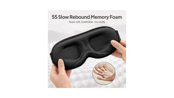 Vynix® Sleep Mask for Men Women - 100% Blackout Eye Masks for Sleep - 3D Soft Sleeping Mask for Side Sleepers - Zero Pressure Lash Extensions Eye Cover Shade for Airplane Travel Essentials, Black thumbnail 5