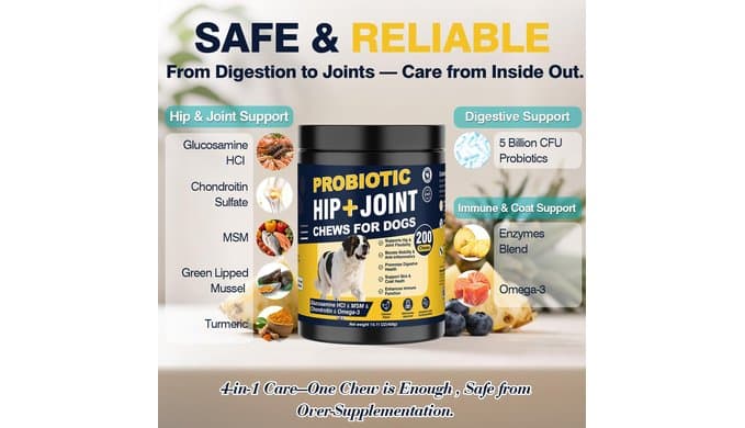 Hip and Joint Supplement for Dogs with Probiotics Glucosamine for Dog thumbnail 3