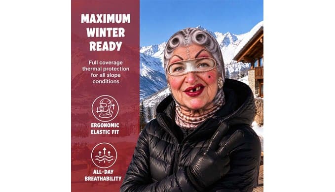 Funny Ski Mask for Adults Old Man Realistic Balaclava Face Mask thumbnail 4