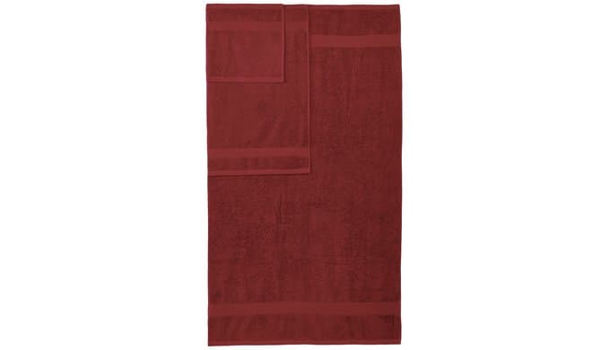 Amazon Basics Fade-Resistant 100% Cotton Washcloths for Bathroom, Soft Absorbent, 6-Piece, Crimson thumbnail 5