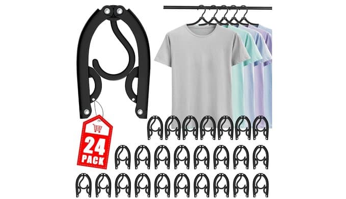 24 PCS Travel Hangers - Cruise Ship Essentials Portable Folding Clothes Hanger Travel Essentials Foldable Clothes Drying Rack for Travel thumbnail 1