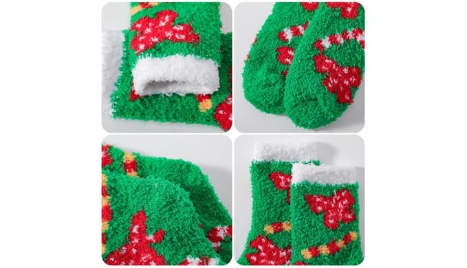 Fuzzy Socks for Women, Winter Slipper Socks for Women 5 Pairs thumbnail 4