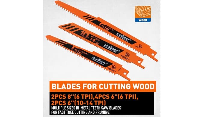 HORUSDY 10-Piece Reciprocating Saw Blades Set - Professional Sawzall Blades for Wood, Metal, Drywall & Plastic - High Carbon Steel Pruning Saw Blades - Compatible with DeWalt, Milwaukee & More thumbnail 3